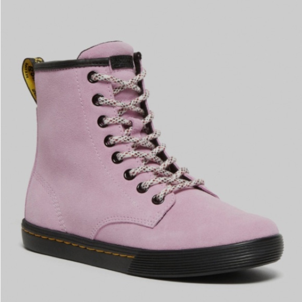 Dr. Martens suede Pink Lace-Up Women's Boots